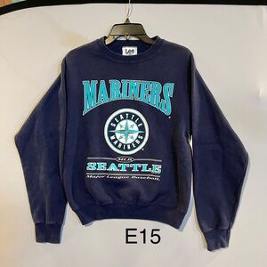 Lee Men's Navy Seattle Mariners Crewneck Sweater